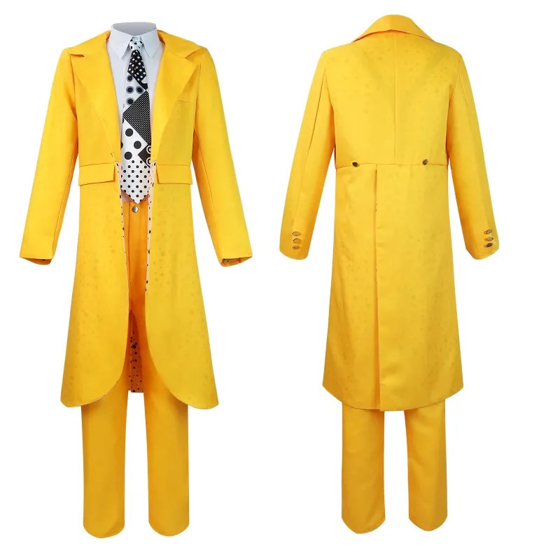 Kaukė Cosplay Kostiumas – Helovinas Carrey cosplay uniforma, geltona skrybėlė, Jim Klounas vyrams